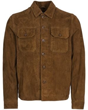 Schott Nyc Suede Jacket - Brown