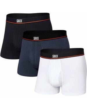 Saxx Underwear Co. Non-Stop Stretch Cotton 3 Pack Trunks - Black