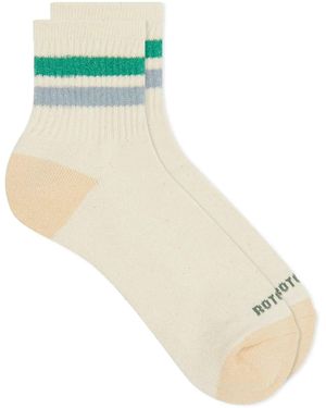 RoToTo Socks Retro Athletic Ankle Socks - Blue