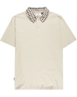 Aquascutum Supima Club Check Polo Shirt - Natural