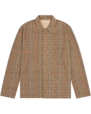 Kestin Printed Check Jersey Portree Overshirt - Brown