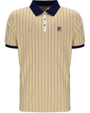 Fila Bb1 Classic Vintage Striped Polo Shirt - Natural
