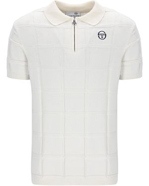 Sergio Tacchini Lorenzo 1/4 Zip Knit Polo Shirt - White