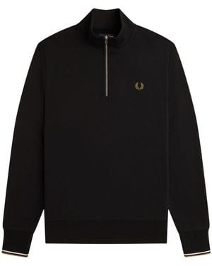 Fred Perry Half Zip Sweatshirt - Black