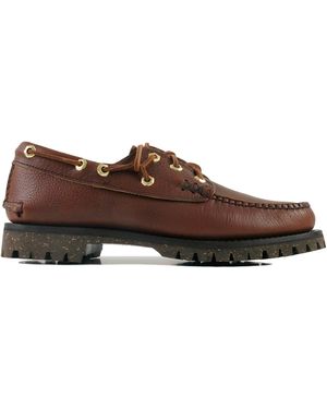 Yuketen Hex Eye Boat Shoes - Brown