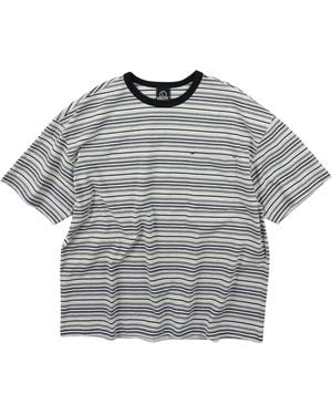 FRIZMWORKS Horizon Stripe Half T-Shirt - Grey