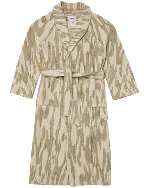 Oas Fern Linen Terry Statement Robe - Natural