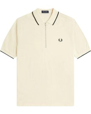 Fred Perry Crepe Pique Polo Shirt - Natural