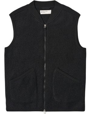 Universal Works Zip Waistcoat Wool Fleece - Black