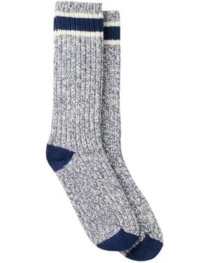 Red Wing Striped Wool Ragg Crew Sock - Grey