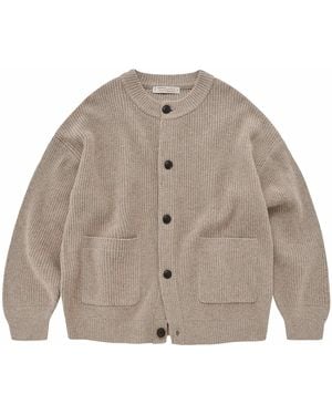 FRIZMWORKS Heavy Wool Round Cardigan - Grey