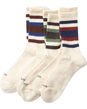 RoToTo Socks 3 Pack Everyday Athletic Socks - Natural