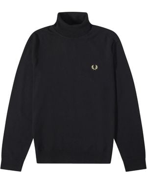 Fred Perry Roll Neck Jumper - Blue