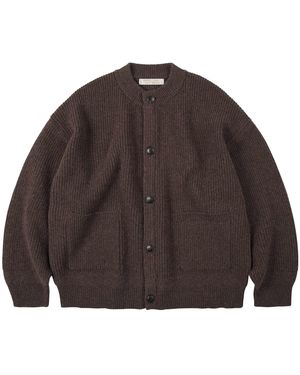 FRIZMWORKS Heavy Wool Round Cardigan - Brown