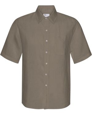 COLORFUL STANDARD Linen Short Sleeve Shirt - Brown