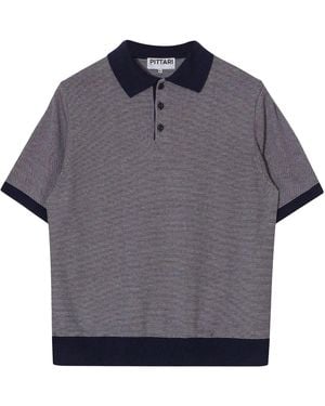 Pittari Microstripe Short Sleeve Polo - Grey