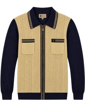 Gabicci Lucerne Long Sleeve Zip Thru Knit - Blue