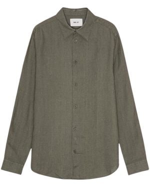 NN07 Enzo Classic Collar Linen Shirt - Green