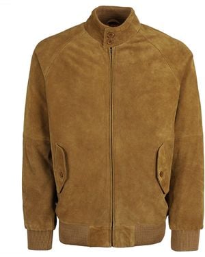 real hoxton Suede Harrington Jacket - Brown