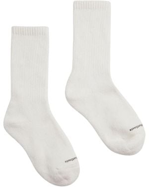 YMC Solid Socks - White