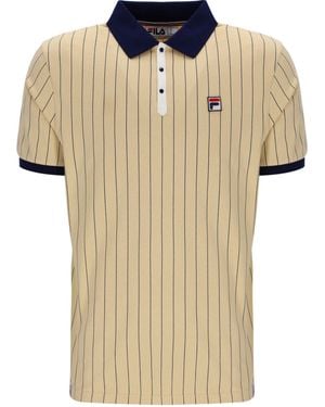 Fila Bb1 Classic Vintage Striped Polo Shirt - Natural