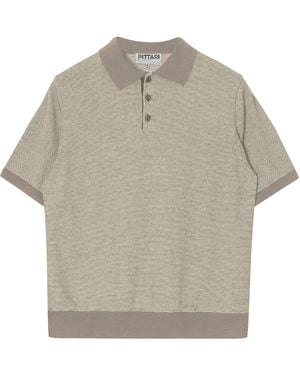 Pittari Microstripe Short Sleeve Polo - Grey