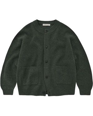 FRIZMWORKS Heavy Wool Round Cardigan - Green