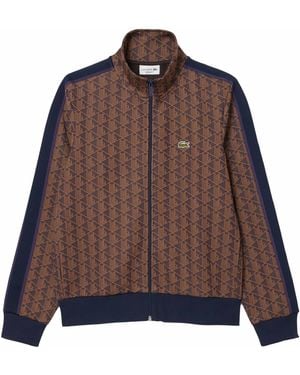 Lacoste Paris Zip-Up Jacquard Track Jacket - Brown