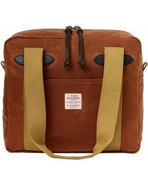 Filson Tin Cloth Zipper Tote Bag - Brown