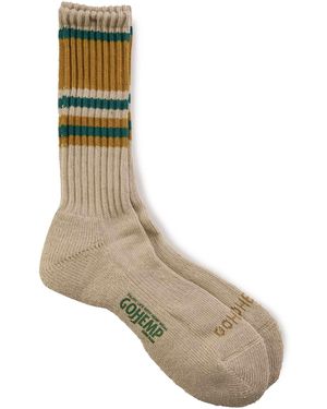 Anonymous Ism Gohemp Random Line Pile Crew Socks - Grey