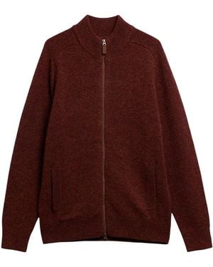 Barbour Talder Zip Through Knitted Jumper - Purple