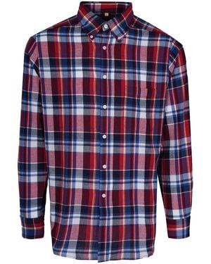 Stuarts London Madras Classics Long Sleeved Shirt - Blue