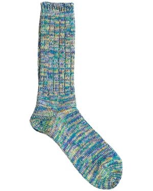 Anonymous Ism 5 Colour Mix Crew Socks - Blue