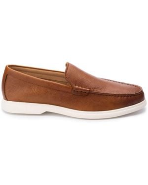 John White Ethan Plain Tumbled Grain Loafer - Brown