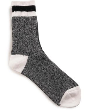 Anonymous Ism Tuck Cuff Stripes Crew Socks - Grey