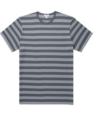 Sunspel Classic Stripe T-Shirt - Grey
