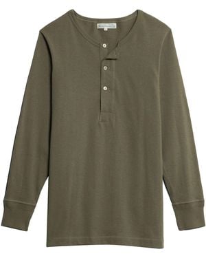 Merz B. Schwanen Henley Long Sleeve T-Shirt - Green
