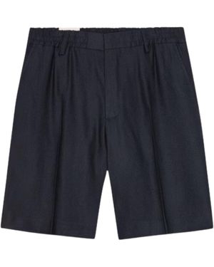 NN07 Billie Linen Blend Shorts - Blue