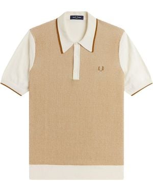 Fred Perry Tonic Waffle Knitted Shirt - Natural