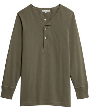 Merz B. Schwanen Henley Long Sleeve T-Shirt - Green