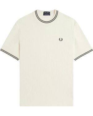 Fred Perry Ribbed Jersey T-Shirt - White