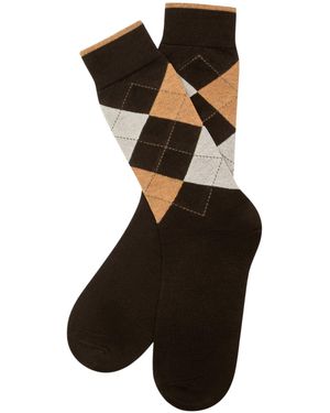 Stuarts London Brian Oak Argyle Socks - Black