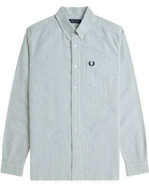 Fred Perry M1736 Oxford Stripe Shirt - Blue