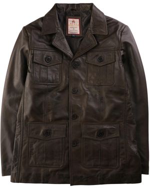 real hoxton Safari Leather Jacket - Black