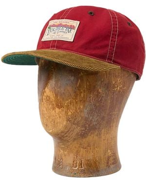 RRL Corduroy-Bill Oilcloth Ball Cap - Red