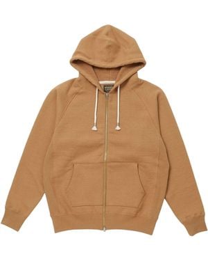 Wonder Looper Double Heavyweight French Terry Foxfibre Zip Hoodie - Brown
