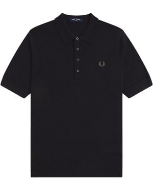 Fred Perry Fine Knit Shirt - Black