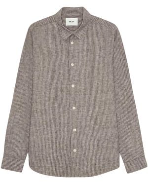 NN07 Enzo Classic Collar Linen Shirt - Grey