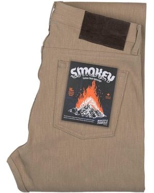 Naked & Famous Naked &Amp; Famous Weird Guy Smokey Cotton Selv - Brown