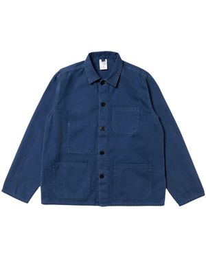 Nudie Jeans Buddy Herringbone Chore Jacket - Blue